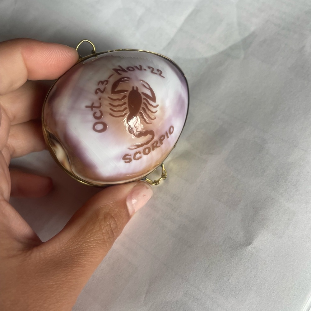 Scorpio Zodiac Shell with Gold Accents
